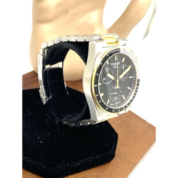 Tissot Men’s Watch Swiss Quartz Chronograph Black Dial Two Tone T1494172205100 - Picture 15 of 15
